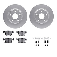 4312-39027 Geospec Brake Rotors with 3000-Series Ceramic Brake Pads & Hardware, Fits Select Mopar, Position: Rear