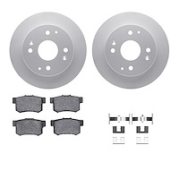 4312-59025 Geospec Brake Rotors with 3000-Series Ceramic Brake Pads & Hardware, 1998-1999 Acura/Honda, Position: Rear
