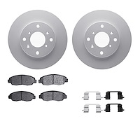 4312-59058 Geospec Brake Rotors with 3000-Series Ceramic Brake Pads & Hardware, 1998-2002 Acura/Honda, Position: Front