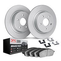 4312-63001 Geospec Brake Rotors with 3000-Series Ceramic Brake Pads & Hardware, 1967-1991 Mercedes-Benz, Position: Rear