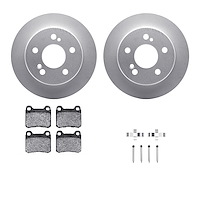 4312-63008 Geospec Brake Rotors with 3000-Series Ceramic Brake Pads & Hardware, 1984-1989 Mercedes-Benz, Position: Rear