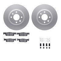 4312-63086 Geospec Brake Rotors with 3000-Series Ceramic Brake Pads & Hardware, 2016-2018 Smart, Position: Front