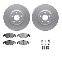 4312-73033 Geospec Brake Rotors with 3000-Series Ceramic Brake Pads & Hardware, 2008-2011 Audi/Volkswagen, Position: Front