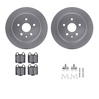 4312-75007 Geospec Brake Rotors with 3000-Series Ceramic Brake Pads & Hardware, 1998-2010 Lexus/Toyota/Scion, Position: Rear