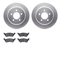 4502-40118 Geospec Brake Rotors w/5000 Advanced Brake Pads Kit, 2001-2007 Mopar, Position: Rear