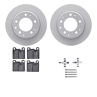 4512-02035 Geospec Brake Rotors w/5000 Advanced Brake Pads Kit & Hardware, 1984-1989 Porsche, Position: Rear