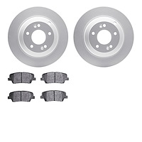 4512-03142 Geospec Brake Rotors w/5000 Advanced Brake Pads Kit & Hardware, 2010-2016 Kia/Hyundai/Genesis, Position: Rear