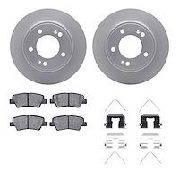 4512-03147 Geospec Brake Rotors w/5000 Advanced Brake Pads Kit & Hardware, Fits Select Kia/Hyundai/Genesis, Position: Rear