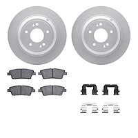 4512-03156 Geospec Brake Rotors w/5000 Advanced Brake Pads Kit & Hardware, 2010-2017 Kia/Hyundai/Genesis, Position: Rear