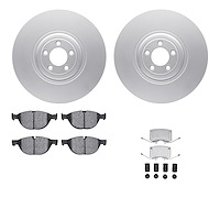 4512-20052 Geospec Brake Rotors w/5000 Advanced Brake Pads Kit & Hardware, Fits Select Jaguar, Position: Front
