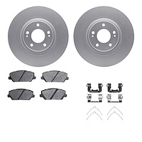 4512-21076 Geospec Brake Rotors w/5000 Advanced Brake Pads Kit & Hardware, 2017-2020 Kia/Hyundai/Genesis, Position: Front