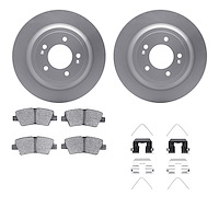 4512-21084 Geospec Brake Rotors w/5000 Advanced Brake Pads Kit & Hardware, Fits Select Kia/Hyundai/Genesis, Position: Rear