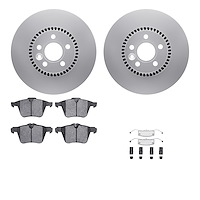 4512-27097 Geospec Brake Rotors w/5000 Advanced Brake Pads Kit & Hardware, 2007-2018 Volvo, Position: Front
