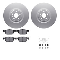 4512-27110 Geospec Brake Rotors w/5000 Advanced Brake Pads Kit & Hardware, Fits Select Volvo, Position: Front