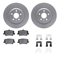 4512-27124 Geospec Brake Rotors w/5000 Advanced Brake Pads Kit & Hardware, Fits Select Volvo, Position: Rear