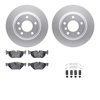 4512-31202 Geospec Brake Rotors w/5000 Advanced Brake Pads Kit & Hardware, 2006-2013 BMW, Position: Rear