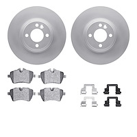 4512-32027 Geospec Brake Rotors w/5000 Advanced Brake Pads Kit & Hardware, 2002-2006 Mini, Position: Front