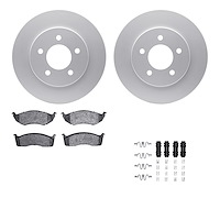 4512-40123 Geospec Brake Rotors w/5000 Advanced Brake Pads Kit & Hardware, 1996-2002 Mopar, Position: Front