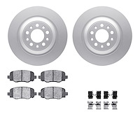 4512-42059 Geospec Brake Rotors w/5000 Advanced Brake Pads Kit & Hardware, Fits Select Mopar, Position: Rear