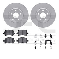 4512-53014 Geospec Brake Rotors w/5000 Advanced Brake Pads Kit & Hardware, 2004-2010 GM, Position: Front