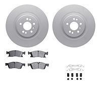 4512-63232 Geospec Brake Rotors w/5000 Advanced Brake Pads Kit & Hardware, 2017-2019 Mercedes-Benz, Position: Front