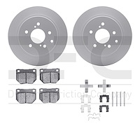 4512-67079 Geospec Brake Rotors w/5000 Advanced Brake Pads Kit & Hardware, 1989-1996 Infiniti/Nissan, Position: Rear