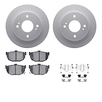 4512-67081 Geospec Brake Rotors w/5000 Advanced Brake Pads Kit & Hardware, 1990-1992 Infiniti/Nissan, Position: Rear