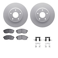 4512-67091 Geospec Brake Rotors w/5000 Advanced Brake Pads Kit & Hardware, 2002-2006 Infiniti/Nissan, Position: Front