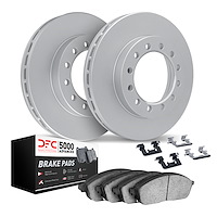 4512-72041 Geospec Brake Rotors w/5000 Advanced Brake Pads Kit & Hardware, 2012-2020 Freightliner, Position: Rear