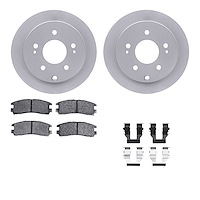 4512-72068 Geospec Brake Rotors w/5000 Advanced Brake Pads Kit & Hardware, 2004-2012 Mitsubishi, Position: Rear