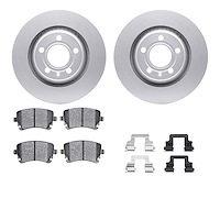 4512-73101 Geospec Brake Rotors w/5000 Advanced Brake Pads Kit & Hardware, 2004-2009 Audi/Volkswagen, Position: Rear
