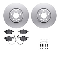4512-73123 Geospec Brake Rotors w/5000 Advanced Brake Pads Kit & Hardware, 1997-2000 Audi/Volkswagen, Position: Front