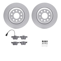 4512-73170 Geospec Brake Rotors w/5000 Advanced Brake Pads Kit & Hardware, Fits Select Audi/Volkswagen, Position: Rear