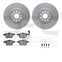4512-74119 Geospec Brake Rotors w/5000 Advanced Brake Pads Kit & Hardware, 2006-2011 Audi/Volkswagen, Position: Front
