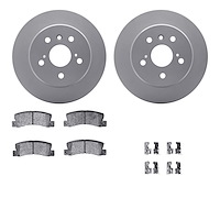 4512-76101 Geospec Brake Rotors w/5000 Advanced Brake Pads Kit & Hardware, 1992-1996 Lexus/Toyota/Scion, Position: Rear