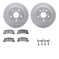 4512-76102 Geospec Brake Rotors w/5000 Advanced Brake Pads Kit & Hardware, 1992-2003 Lexus/Toyota/Scion, Position: Rear