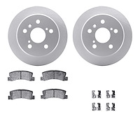 4512-76104 Geospec Brake Rotors w/5000 Advanced Brake Pads Kit & Hardware, 1992-1996 Lexus/Toyota/Scion, Position: Rear