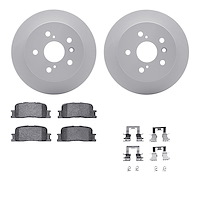 4512-76132 Geospec Brake Rotors w/5000 Advanced Brake Pads Kit & Hardware, 2002-2006 Lexus/Toyota/Scion, Position: Rear