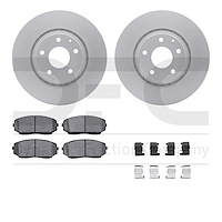 4512-80108 Geospec Brake Rotors w/5000 Advanced Brake Pads Kit & Hardware, Fits Select Ford/Lincoln/Mercury/Mazda, Position: Fro