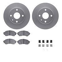 4512-99012 Geospec Brake Rotors w/5000 Advanced Brake Pads Kit & Hardware, 1999-2001 Ford/Lincoln/Mercury/Mazda, Position: Front