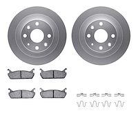 4512-99013 Geospec Brake Rotors w/5000 Advanced Brake Pads Kit & Hardware, 1990-1996 Ford/Lincoln/Mercury/Mazda, Position: Rear