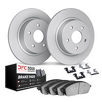 4512-99016 Geospec Brake Rotors w/5000 Advanced Brake Pads Kit & Hardware, 1993-2005 Ford/Lincoln/Mercury/Mazda, Position: Rear