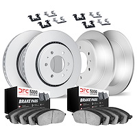 4514-40024 Geospec Brake Rotors w/5000 Advanced Brake Pads Kit & Hardware, 2007-2017 Multiple Makes/Models, Position: Front and