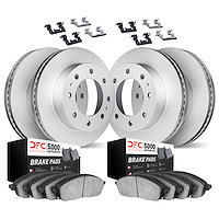 4514-48074 Geospec Brake Rotors w/5000 Advanced Brake Pads Kit & Hardware, Fits Select GM, Position: Front and Rear