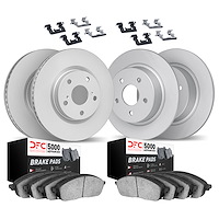 4514-58005 Geospec Brake Rotors w/5000 Advanced Brake Pads Kit & Hardware, 2015-2020 Acura/Honda, Position: Front and Rear