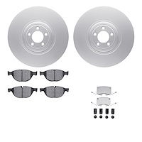 4612-20014 Geospec Brake Rotors w/5000 Euro Ceramic Brake Pads & Hardware, Fits Select Jaguar, Position: Front