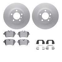 4612-32012 Geospec Brake Rotors w/5000 Euro Ceramic Brake Pads & Hardware, 2011-2016 Mini, Position: Front