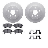 4612-45003 Geospec Brake Rotors w/5000 Euro Ceramic Brake Pads & Hardware, 2011-2016 GM, Position: Rear