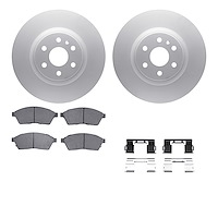 4612-46029 Geospec Brake Rotors w/5000 Euro Ceramic Brake Pads & Hardware, 2010-2016 GM, Position: Front