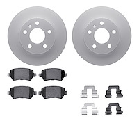 4612-53003 Geospec Brake Rotors w/5000 Euro Ceramic Brake Pads & Hardware, 2002-2008 GM, Position: Rear